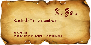 Kadnár Zsombor névjegykártya