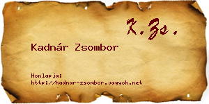 Kadnár Zsombor névjegykártya